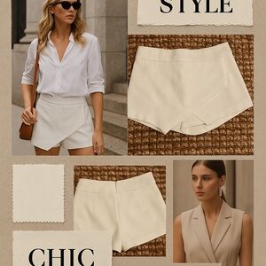 Zara white envelope shorts